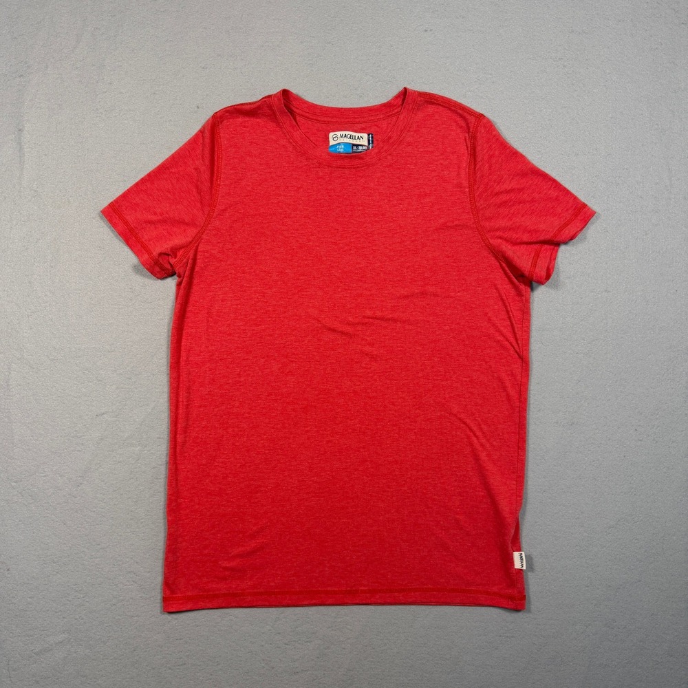 Magellan Outdoors Boys Fish Gear Performance T Shirt XL 18-20 Red Heather Tee
